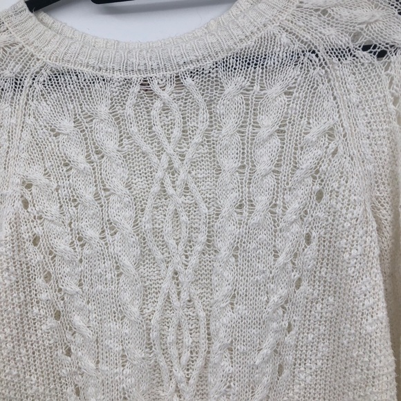 So Women’s cream net sweater longsleeve crewneck M - Picture 5 of 13
